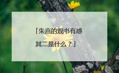 朱熹的观书有感其二是什么？