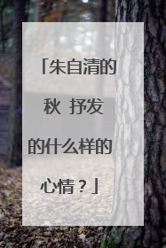 朱自清的 秋 抒发的什么样的心情？