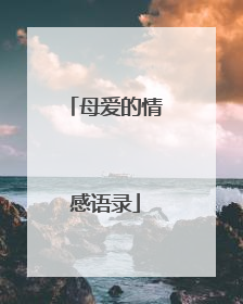 母爱的情感语录