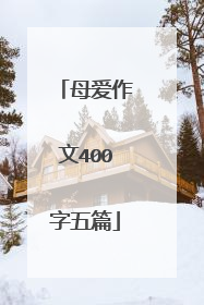 母爱作文400字五篇