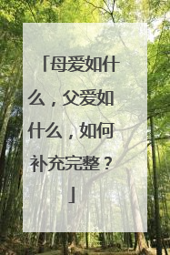 母爱如什么,父爱如什么,如何补充完整?