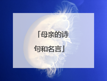 母亲的诗句和名言