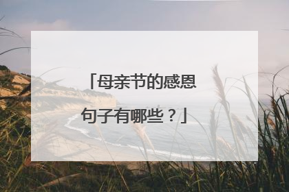 母亲节的感恩句子有哪些？