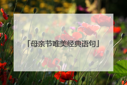 母亲节唯美经典语句
