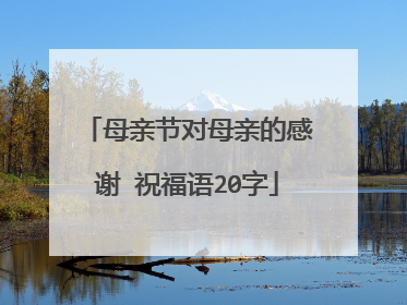 母亲节对母亲的感谢 祝福语20字