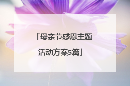 母亲节感恩主题活动方案5篇