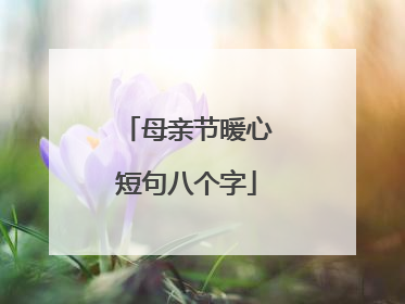 母亲节暖心短句八个字