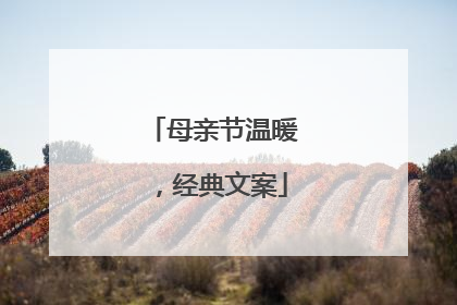 母亲节温暖，经典文案