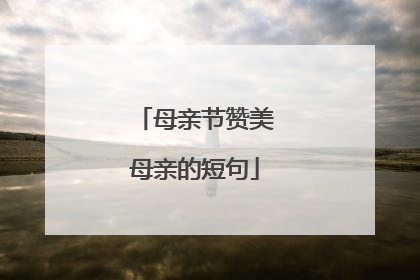 母亲节赞美母亲的短句