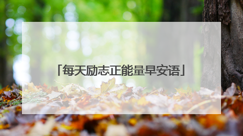 每天励志正能量早安语