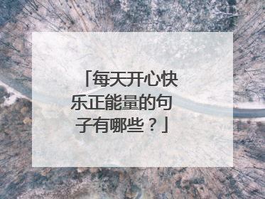 每天开心快乐正能量的句子有哪些？