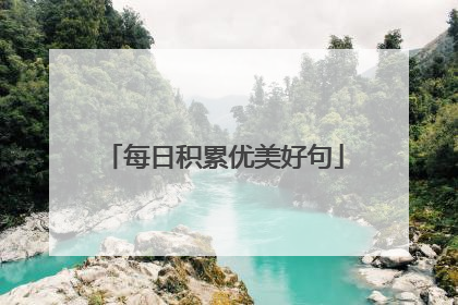 每日积累优美好句