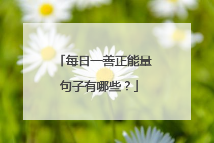 每日一善正能量句子有哪些？