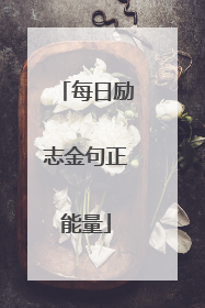 每日励志金句正能量