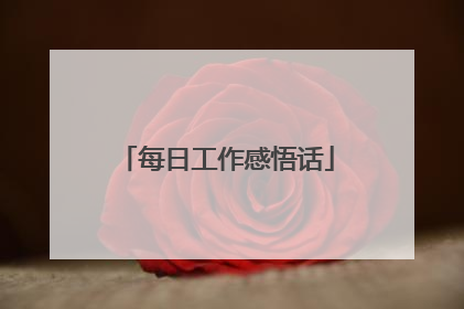 每日工作感悟话