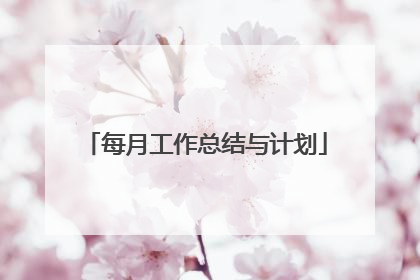 每月工作总结与计划