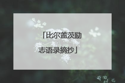 比尔盖茨励志语录摘抄
