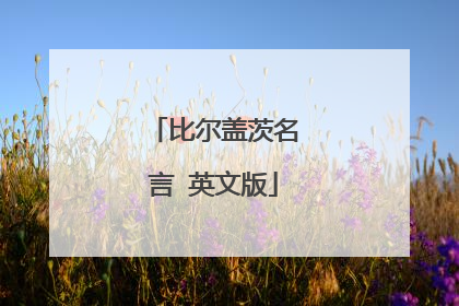 比尔盖茨名言 英文版