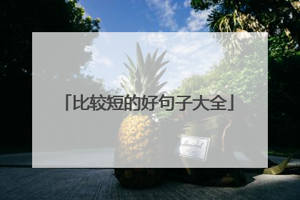 比较短的好句子大全