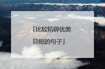 比较精辟优美简短的句子