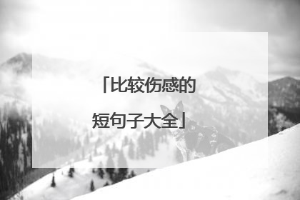 比较伤感的短句子大全