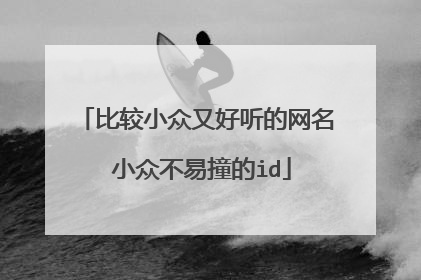比较小众又好听的网名 小众不易撞的id
