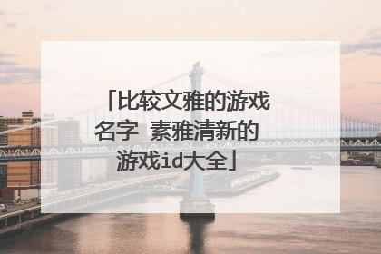 比较文雅的游戏名字 素雅清新的游戏id大全