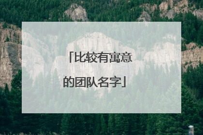 比较有寓意的团队名字