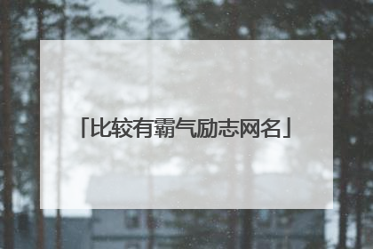 比较有霸气励志网名