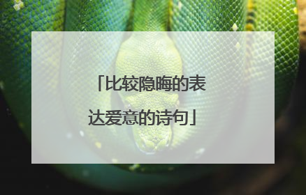 比较隐晦的表达爱意的诗句