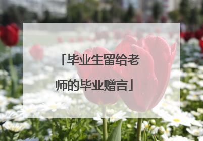 毕业生留给老师的毕业赠言