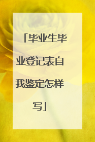 毕业生毕业登记表自我鉴定怎样写