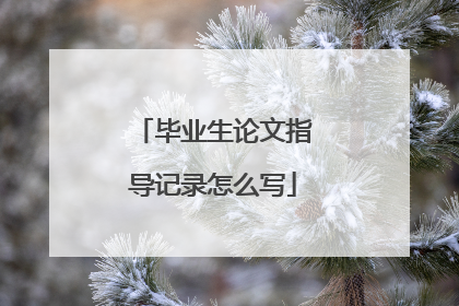 毕业生论文指导记录怎么写