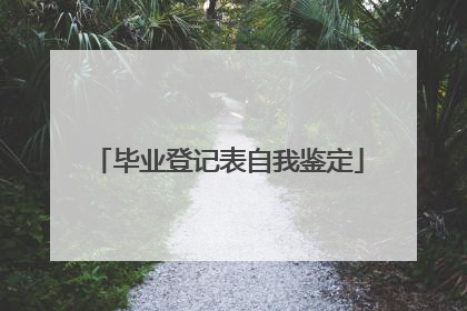毕业登记表自我鉴定
