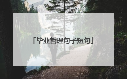 毕业哲理句子短句