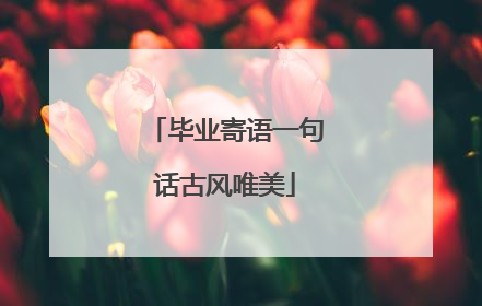 毕业寄语一句话古风唯美