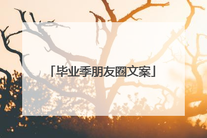 毕业季朋友圈文案
