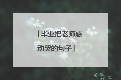 毕业把老师感动哭的句子