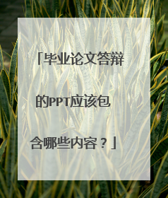 毕业论文答辩的PPT应该包含哪些内容？