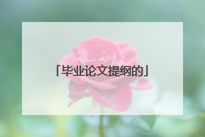 毕业论文提纲的