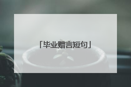 毕业赠言短句