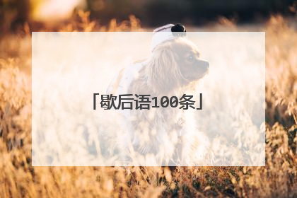 歇后语100条