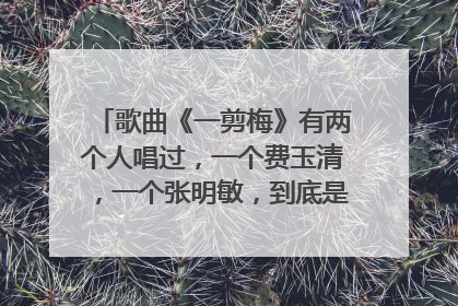 歌曲《一剪梅》有两个人唱过，一个费玉清，一个张明敏，到底是谁先唱出来的，谁又是翻唱的呢？