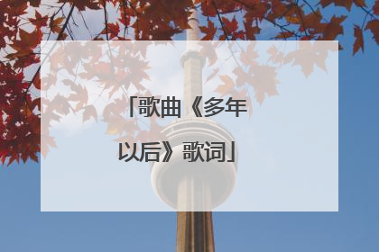 歌曲《多年以后》歌词