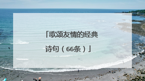歌颂友情的经典诗句(66条)