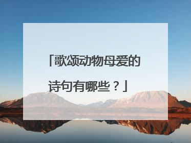 歌颂动物母爱的诗句有哪些？
