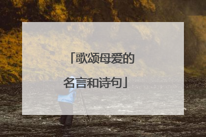 歌颂母爱的名言和诗句