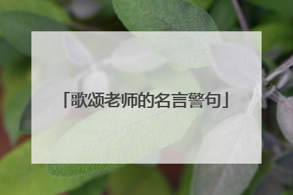 歌颂老师的名言警句