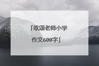 歌颂老师小学作文600字