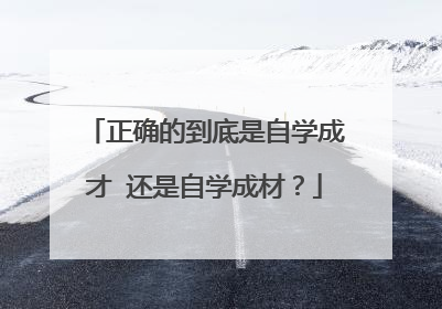 正确的到底是自学成才 还是自学成材？